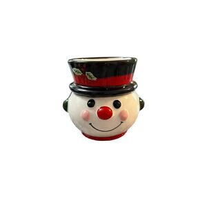 Vintage Hallmark Cards Ambassador Snowman Candle Holder Christmas Holiday Decor